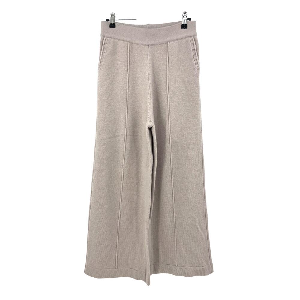 Nap Womens Size OS Pants Wool Flared Wide Leg Pink Pull On Elastic Waist Knit